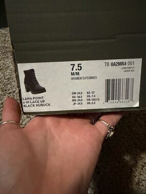 Timberland Black Nubuck 6" Lace-Up Women's Heeled Ankle Boots